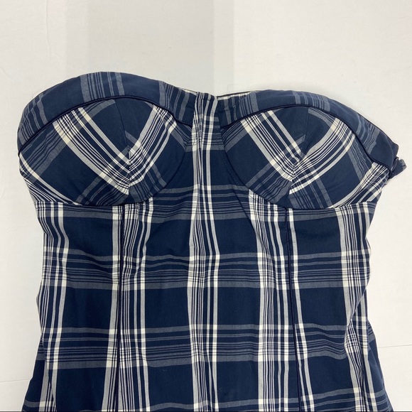 Blue Plaid Strapless Guess Dress Sz Medium - Picture 3 of 6